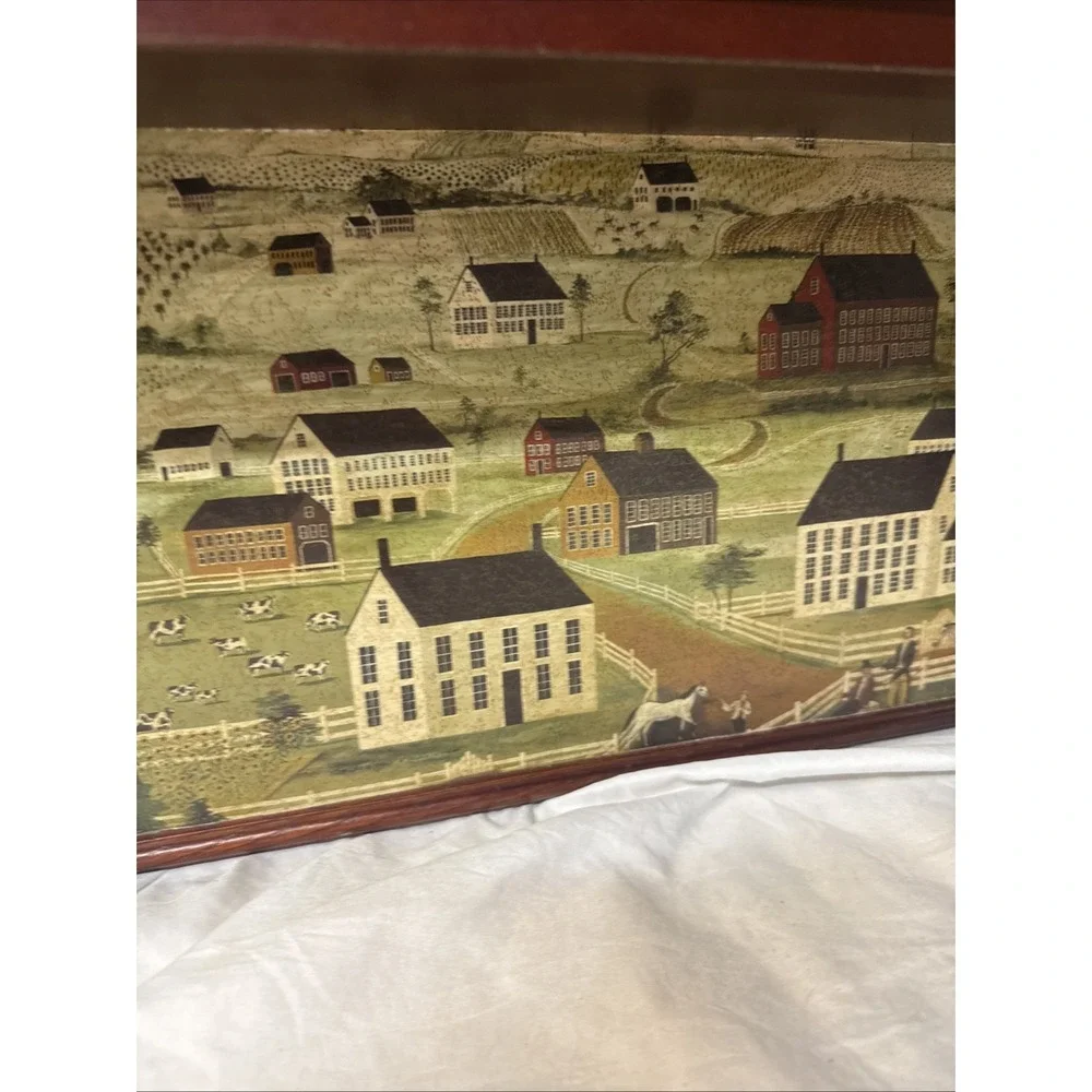 Vintage Cherry Mantle Shelf Dan Coble Folk Art Americana Equestrian Cottagecore